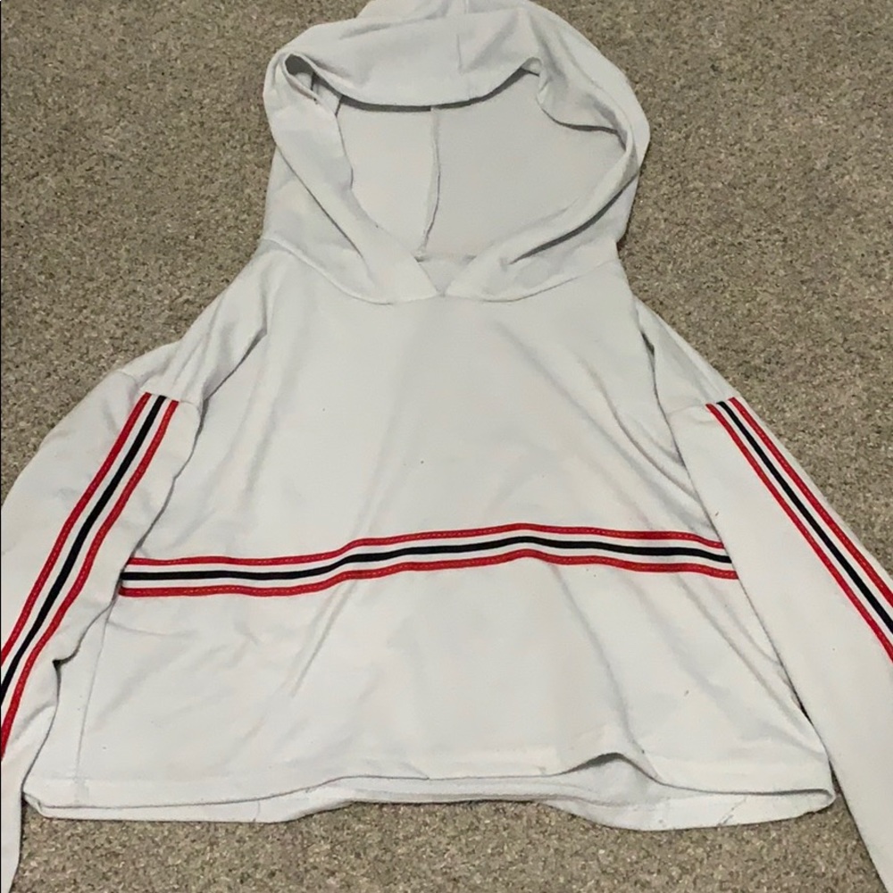 White striped hoodie